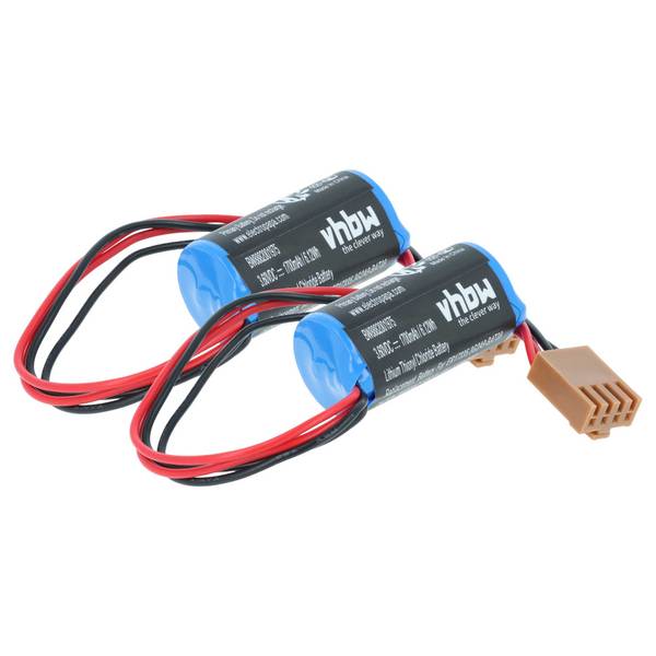 vhbw 2x Batterie kompatibel mit Omron GT600 | CVM1D PLC Programmable Logic Controller (1700 mAh, 3,6 V, Li-SOCl2)