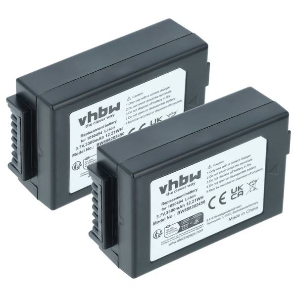 vhbw 2x Akku kompatibel mit Psion Workabout Pro G2 | C, G1, G3, 7527S-G2, 7527S-G3 Handheld Computer Scanner (3300 mAh