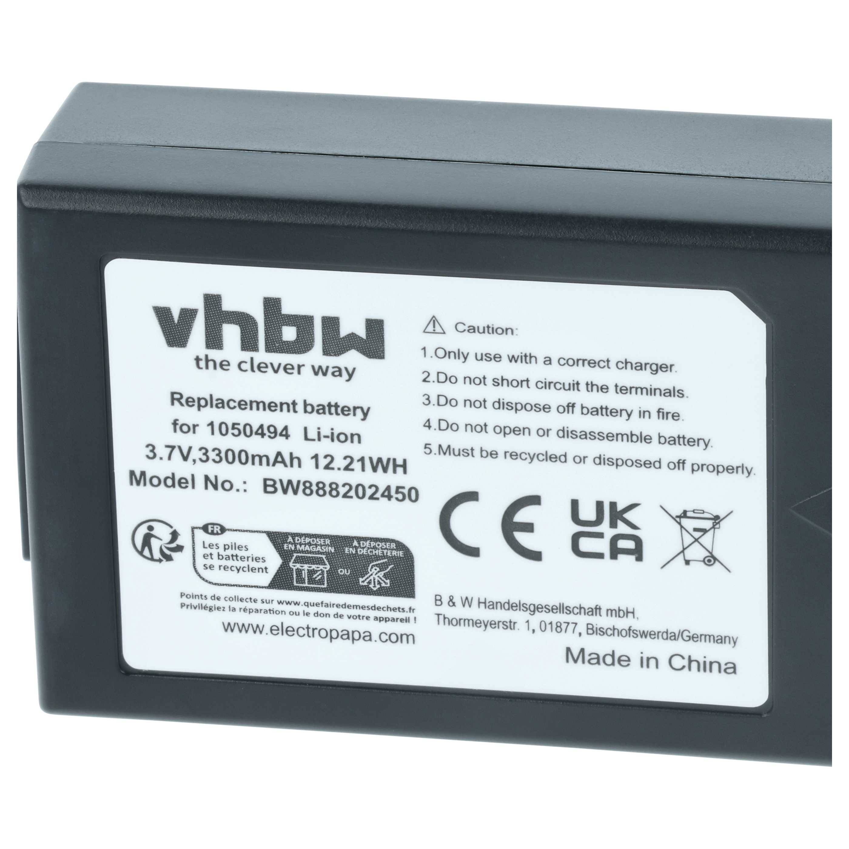 vhbw 2x Akku kompatibel mit Psion Workabout Pro G2 | C, G1, G3, 7527S-G2, 7527S-G3 Handheld Computer Scanner (3300 mAh-3
