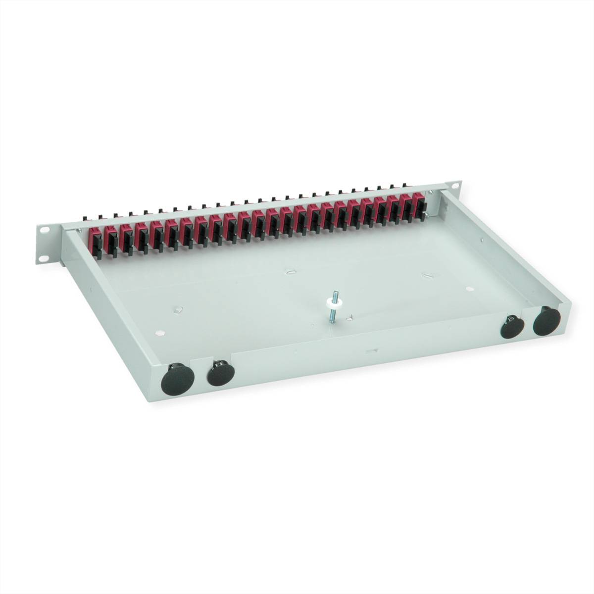 TELEGÄRTNER BASIS eco LWL-Panel mit Kupplungen, 24x SC Duplex, violett, OM4-1