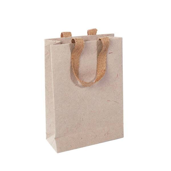 Geschenktasche Small 190x280x80mm Jutefaserpapier Natural Red Coco