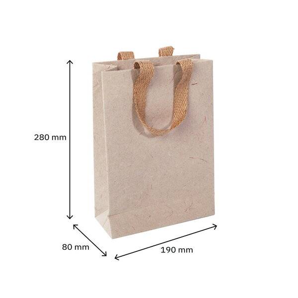 Geschenktasche Small 190x280x80mm Jutefaserpapier Natural Red Coco-1