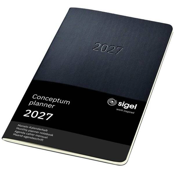 Monats-Kalenderheft Conceptum 2027 Softcover schwarz 64 seiten ca. A5