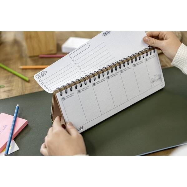 Tischkalender Jolie 2027 Hardcover 1/2 A4 quer Black Magnolia 126 Seiten-1