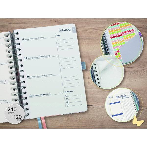 Spiral-Kalender Jolie 2027 ca. A5 Summer Tangle 240 Seiten-1