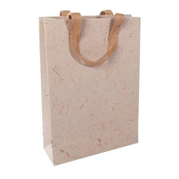 Geschenktasche Large, 250x355x100mm Jutefaserpapier Natural Red Coco-0