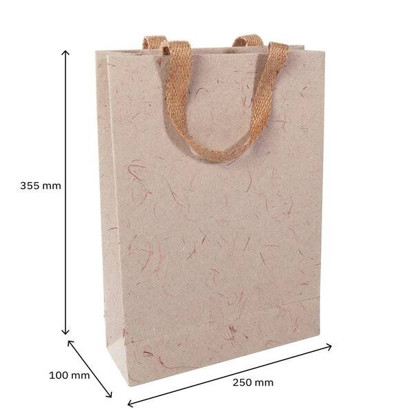 Geschenktasche Large, 250x355x100mm Jutefaserpapier Natural Red Coco-1