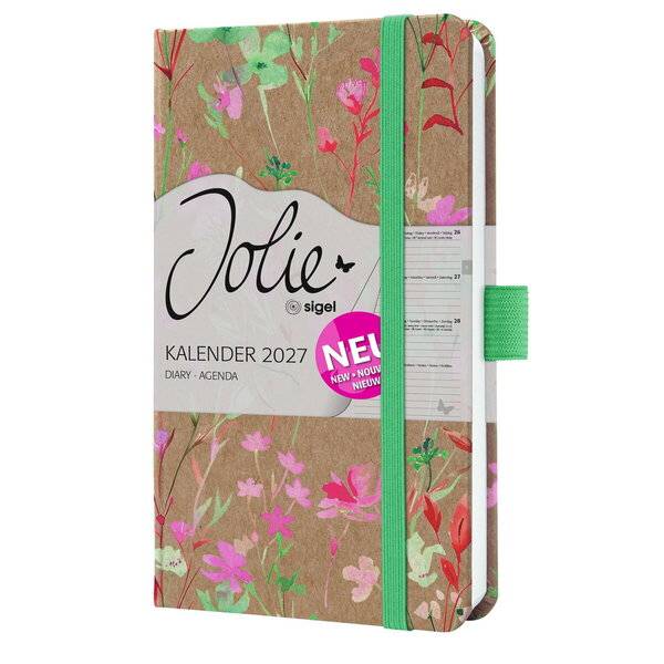 SIGEL - Wochenagenda Pure Blume 2027 Braun/Mehrfarbig