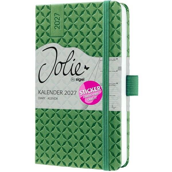 Wochenkalender Jolie 2027 Hardcover ca. A6 Natural Green 174 Seiten-0