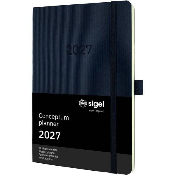sigel Buchkalender Conceptum 2027, ca. DIN A5, schwarz