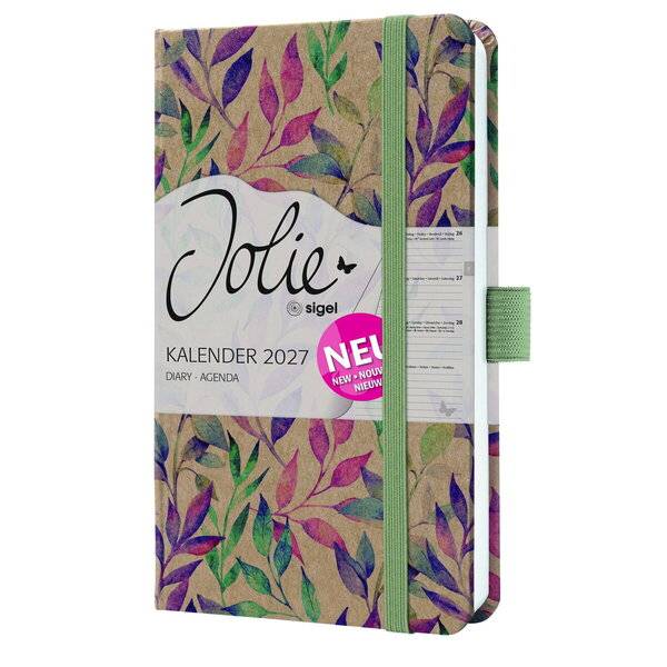 Wochenkalender Jolie 2027 Hardcover ca. A6 Fairy Leaves 174 Seiten