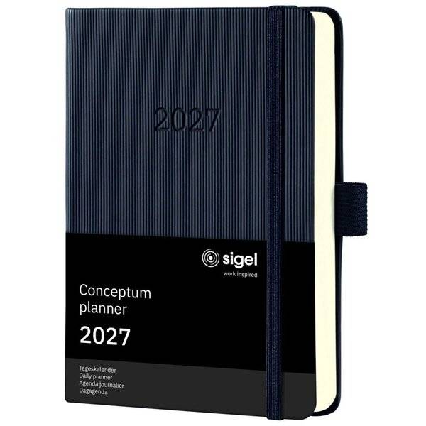 Tageskalender Conceptum 2027 Hardcover schwarz 400 Seiten ca. A6-0