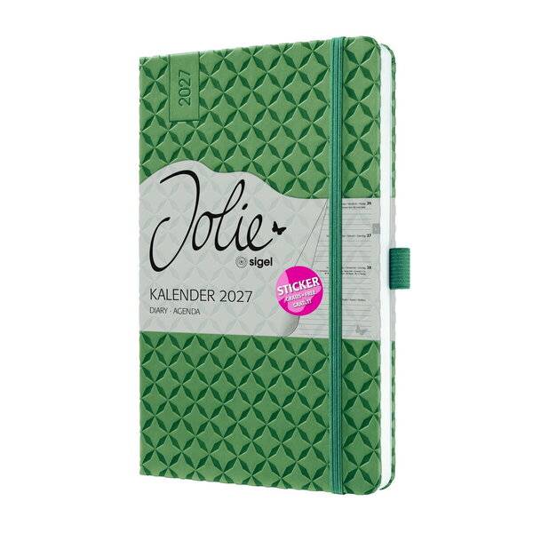 Wochenkalender Jolie 2027 Hardcover ca. A5 Natural Green 174 Seiten-0