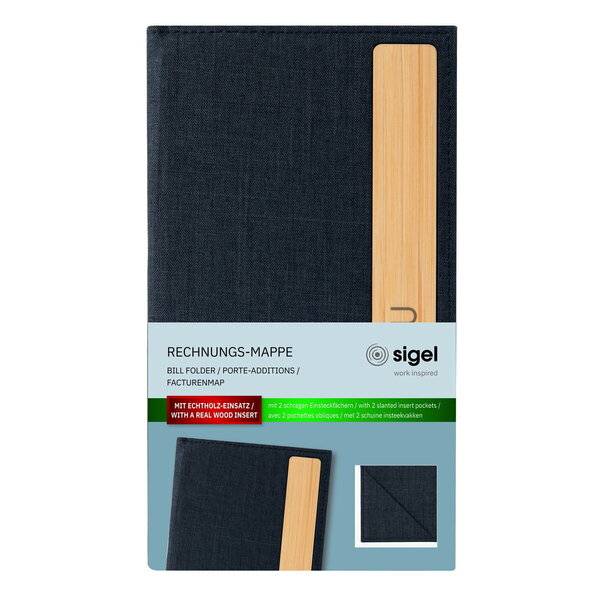 sigel Rechnungsmappe mit Siebdruck, dunkelgrau/beige-0
