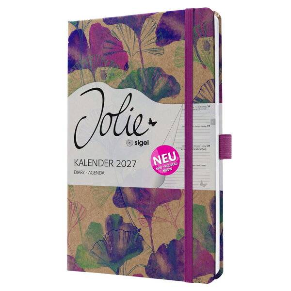Wochenkalender Jolie 2027 Hardcover ca. A5 Sunlight Ginkgo 174 Seiten