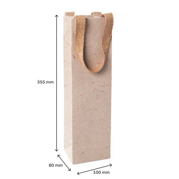 Geschenktasche Bottle 100x355x80mm Jutefaserpapier Natural Red Coco-1