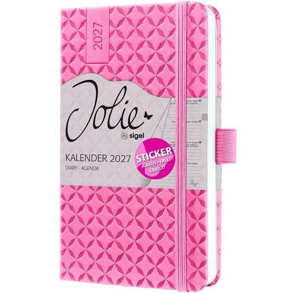 Wochenkalender Jolie 2027 Hardcover ca. A6 Rose Pink 174 Seiten
