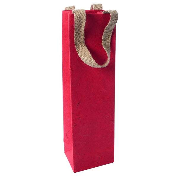 Geschenktasche Bottle 100x355x80mm Jutefaserpapier Red Coco