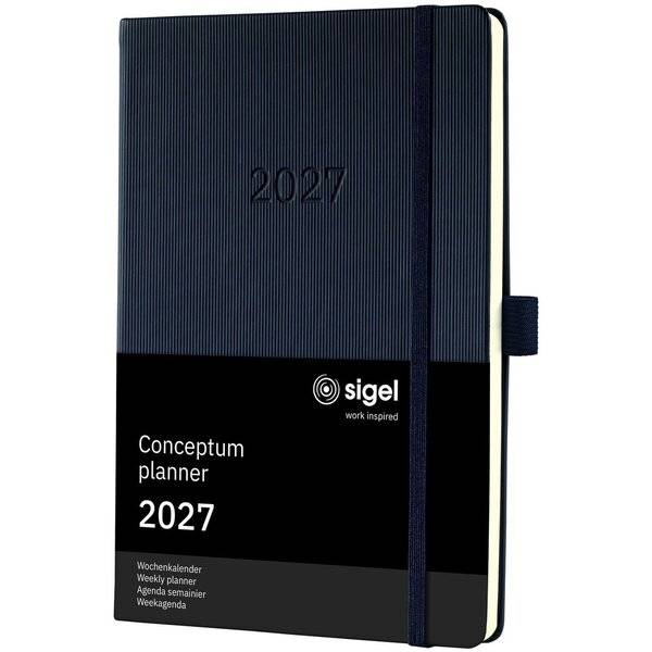 sigel Buchkalender Conceptum 2027, ca. DIN A5, schwarz