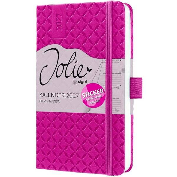 Wochenkalender Jolie 2027 Hardcover ca. A6 Fuchsia Pink 174 Seiten-0