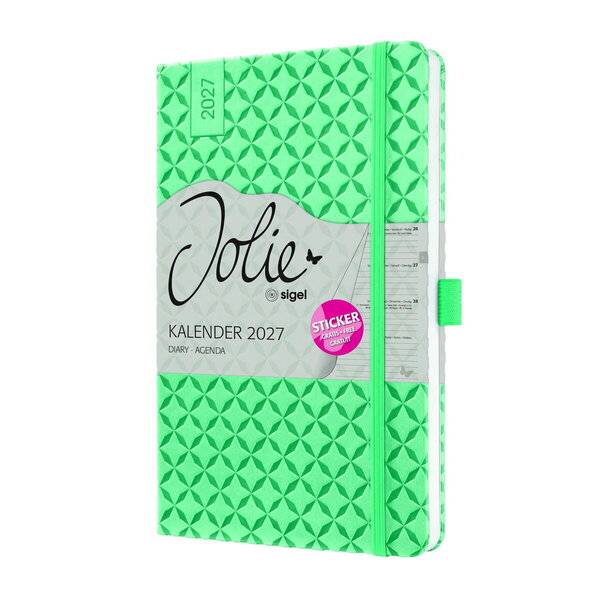 Wochenkalender Jolie 2027 Hardcover ca. A5 Mint Green 174 Seiten