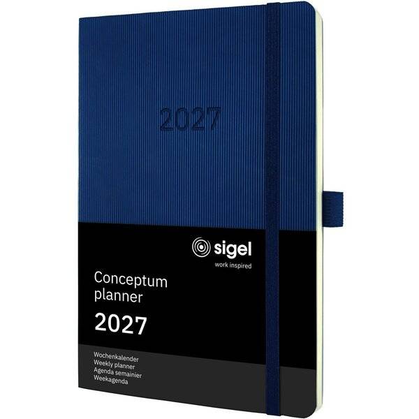 Wochenkalender Conceptum 2027 Softcover dunkelblau 400 Seiten ca. A5-0