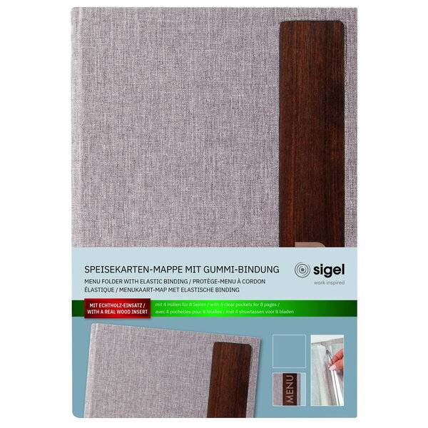 sigel Speisekarten-Mappe mit Siebdruck, DIN A5, hellgrau-0
