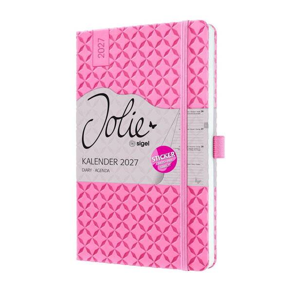 Wochenkalender Jolie 2027 Hardcover ca. A5 Rose Pink 174 Seiten