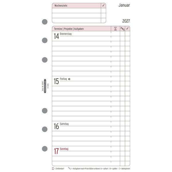 CHRONOPLAN Wochenplan 2027, 1 Woche/2 Seiten, Midi, Zahlen-1