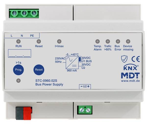 MDT technologies KNX Busspannungsversorgung mit Diagnosefunktion STC-0960.02S