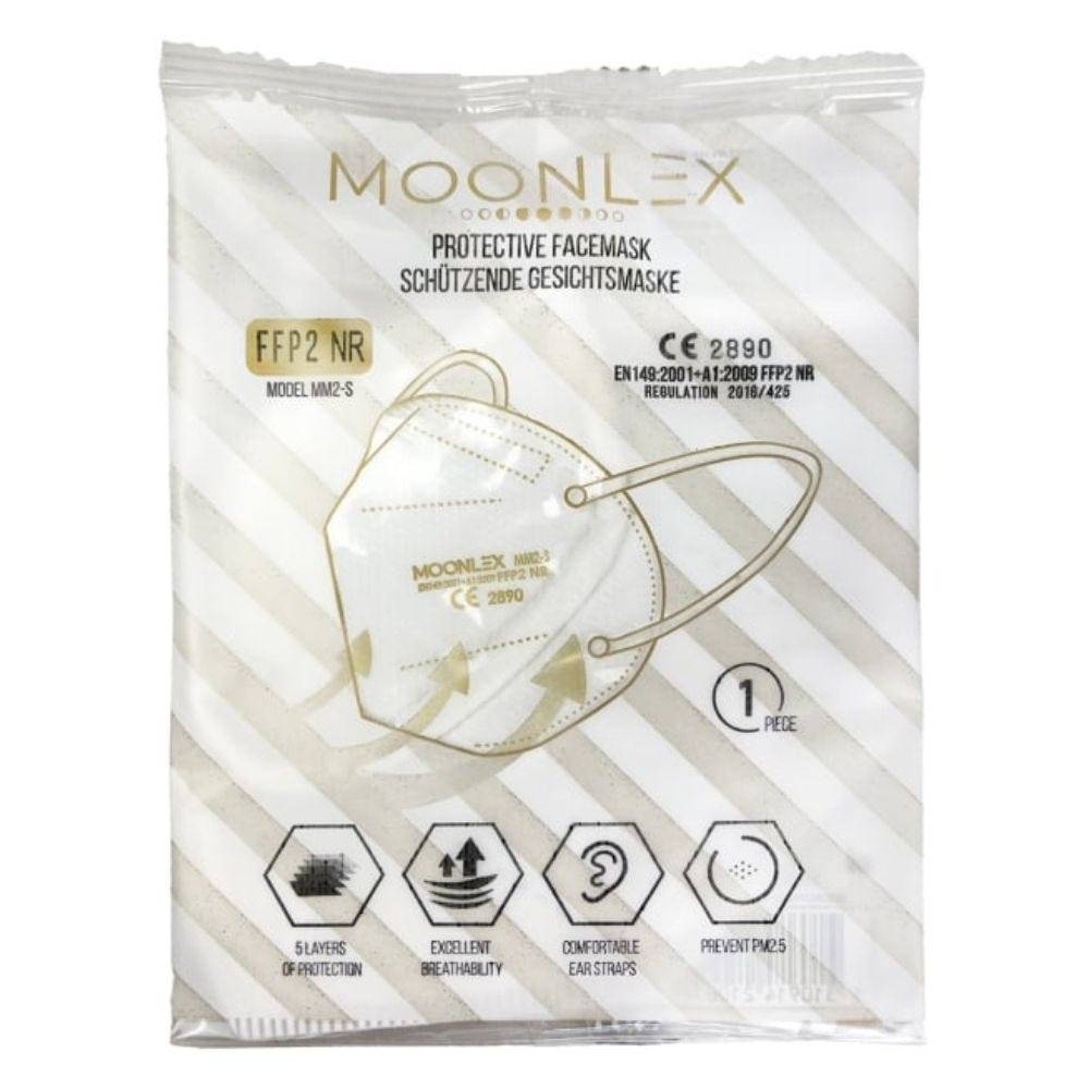 Moonlex FFP2 NR Atemschutzmaske, 5-lagig, einzeln verpackt, weiß, 10 Stück-3