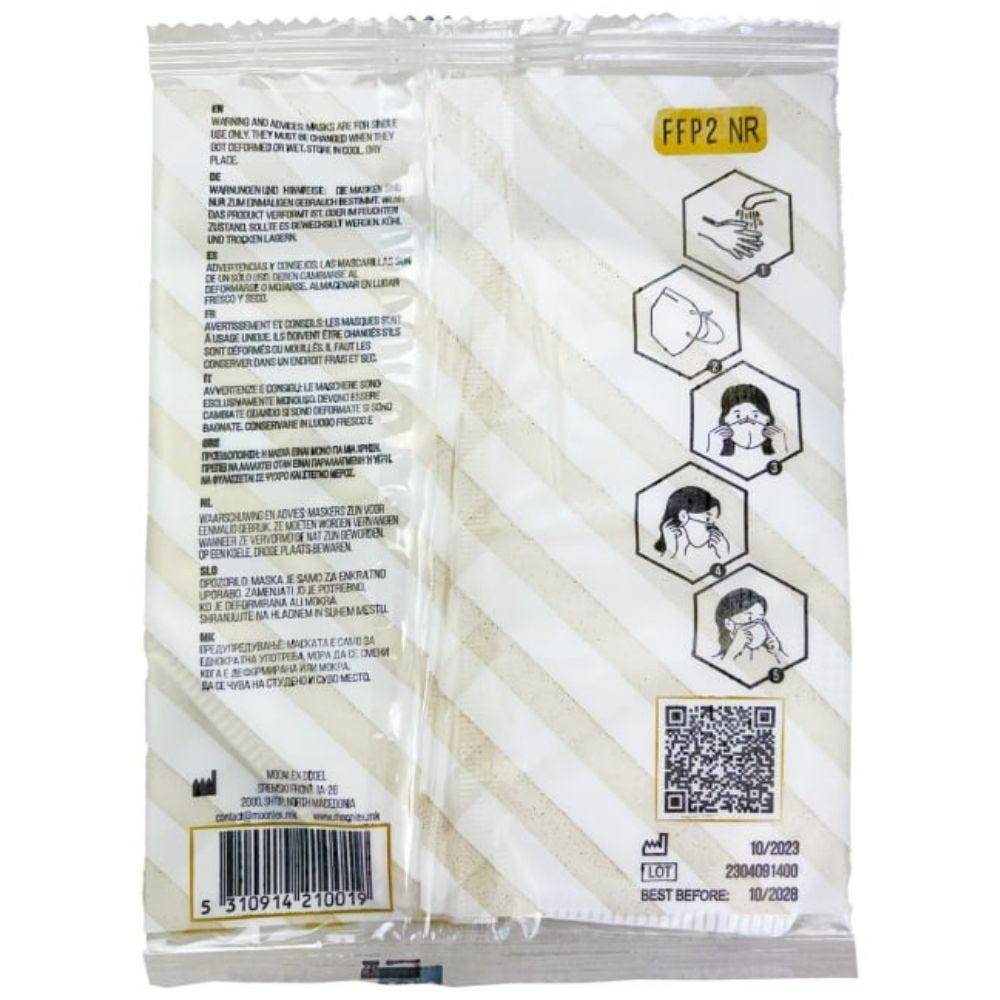 Moonlex FFP2 NR Atemschutzmaske, 5-lagig, einzeln verpackt, weiß, 10 Stück-4