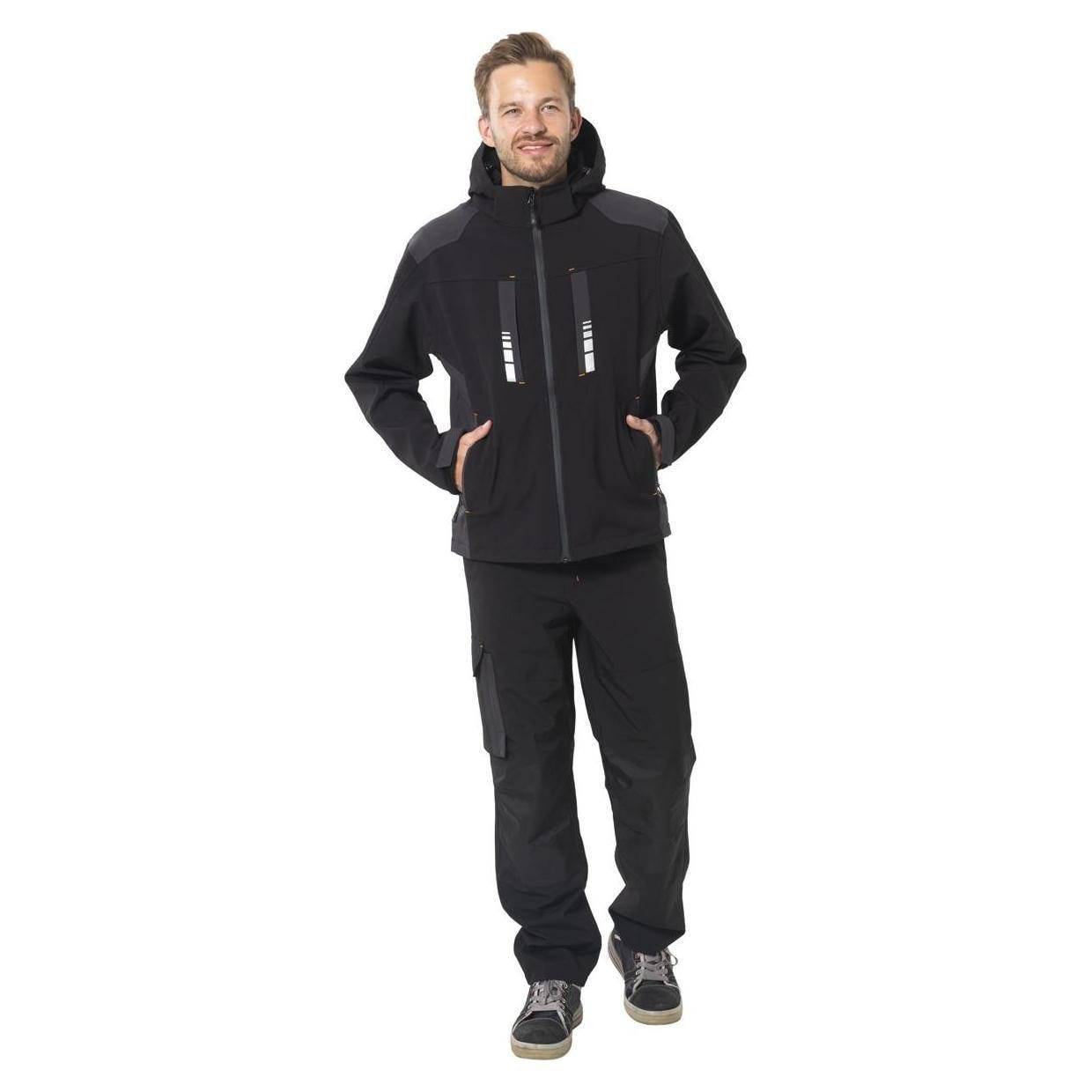 PLANAM Outdoor Moto Softshelljacke, 3825, schwarz/grau, Größe M-4