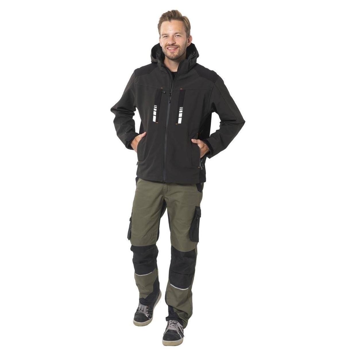 PLANAM Outdoor Moto Softshelljacke, 3826, oliv/schwarz, Größe 2XL-4