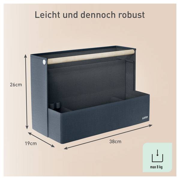 Leitz Schreibtisch Organizer mit Griff aus Stoff, dunkelgrau