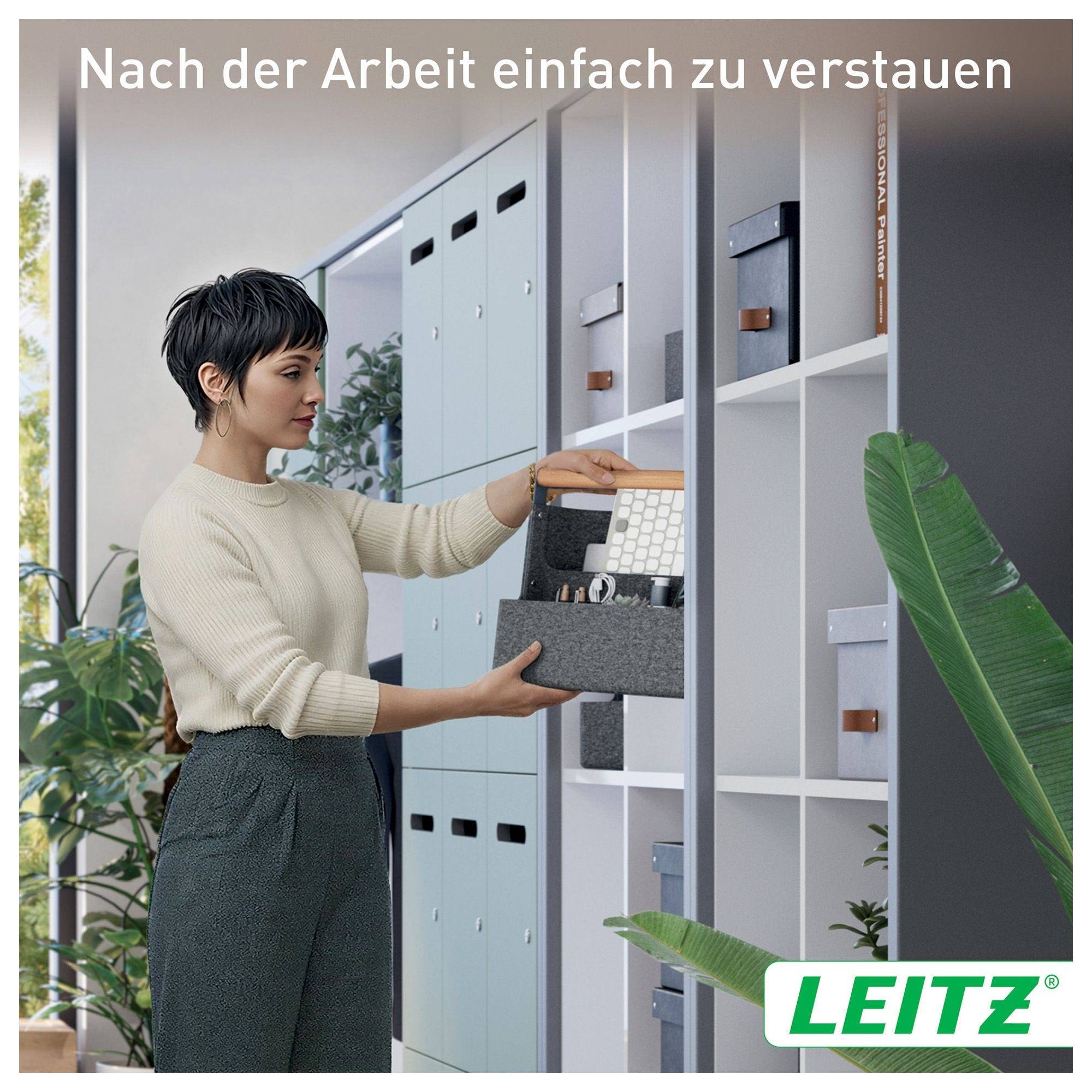 Leitz Hängender Schreibtisch Organizer mit Griff aus Filz, dunkelgrau-2