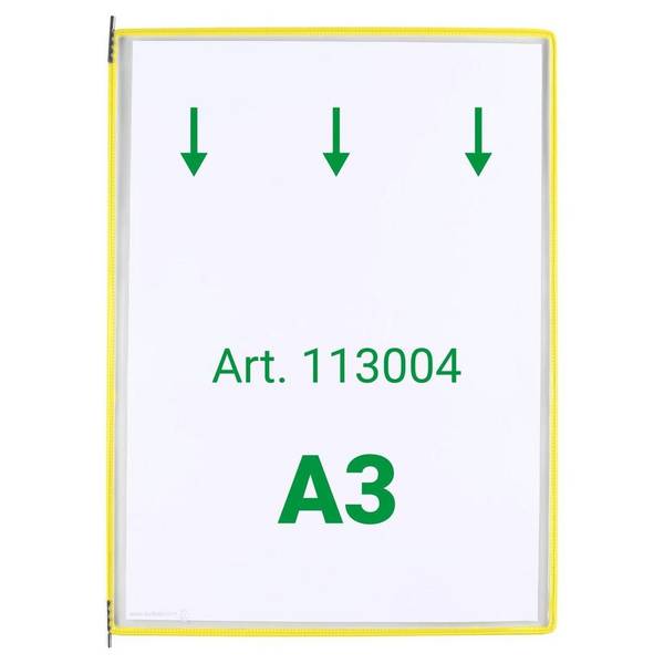 Tarifold Ersatz-Sichttafeln, gelb, DIN A3 (Einschub von oben), Hochformat, 10 Tafeln
