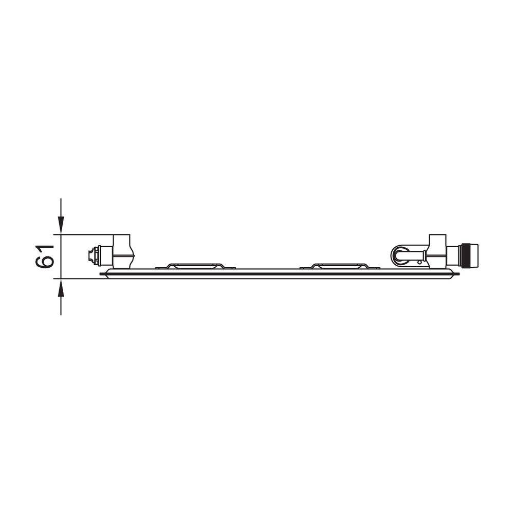 Kermi Profil-V Hygiene Flachheizkörper Typ 10 300x61x2300mm, 771W bei 75/65/20 Grad C, Ventil links, WK, Weiß-2