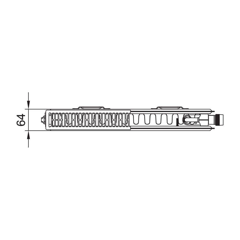 Kermi Profil-V therm-x2 Flachheizkörper Typ 12 700x64x400mm, 557W bei 75/65/20 Grad C, Ventil links, mit Abdeckung, WK,-2