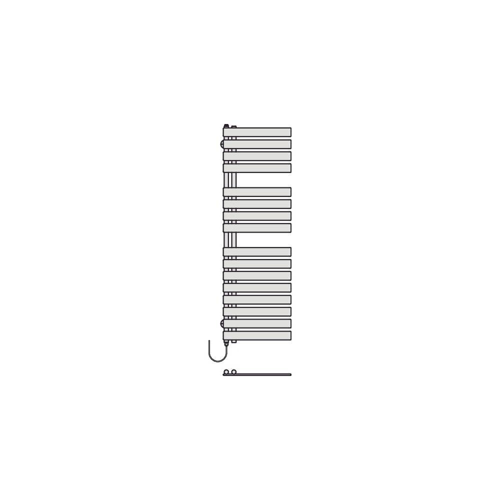 Kermi Credo Half round-E elektrischer Badheizkörper 1800x46x600mm, FWS, Anschluss rechts, 800W, Weiß Seidenglanz-3