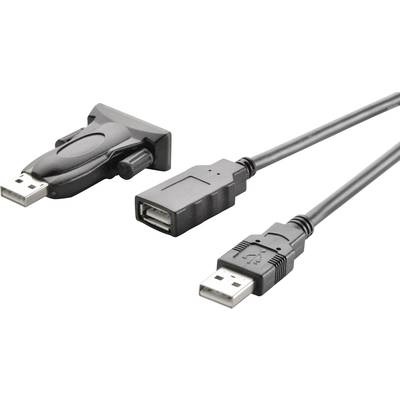 Zwei USB-Kabel, eines mit einem Adapter für die Umwandlung von USB-Stecker auf USB-Buchse, das andere ist ein normales USB-Verbindungskabel.