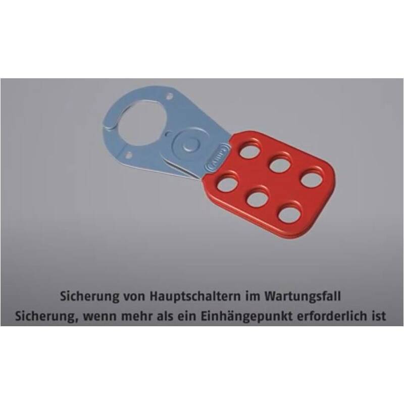 ABUS Multi-Schließklammer (klein), für 6 Schlösser, rot, Aluminium, 112x40x10mm-1