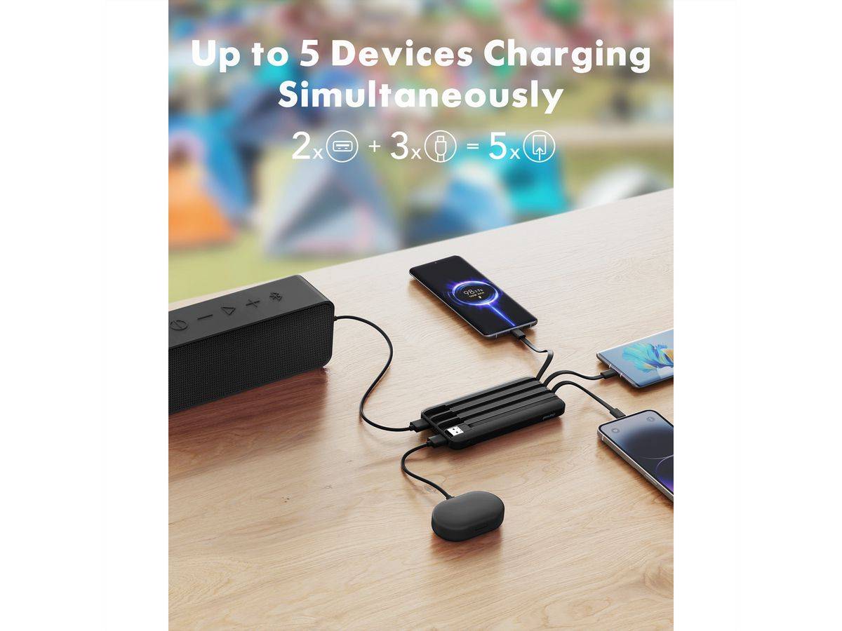 CHARMAST Powerbank W2065 20000mah black, Ultraslim Powerbank Universal Kompatibel Powerbank mit 20.000mah Kapazität Ein-6