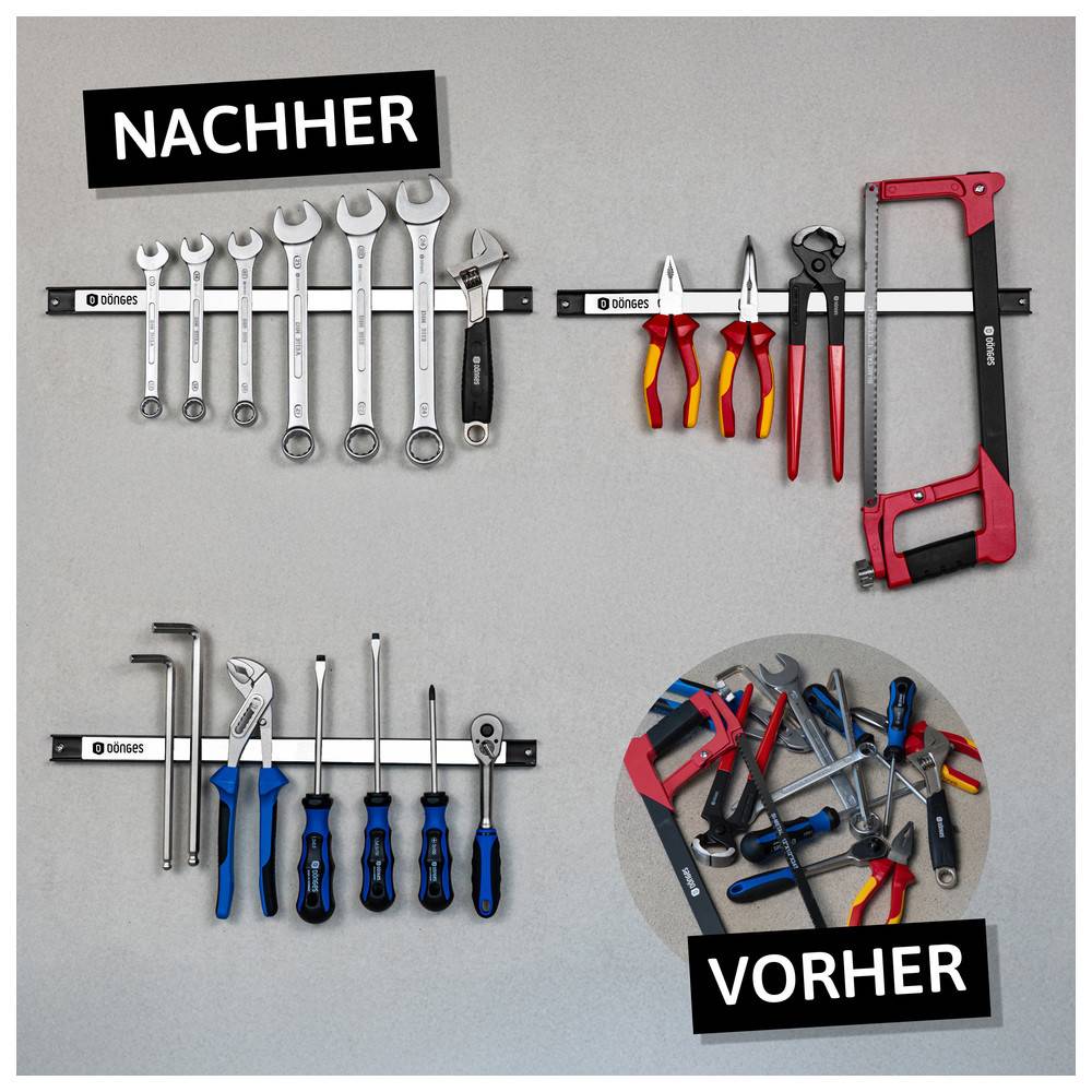 Dönges Magnet Werkzeugleiste 45cm weiß 6 Stück-1