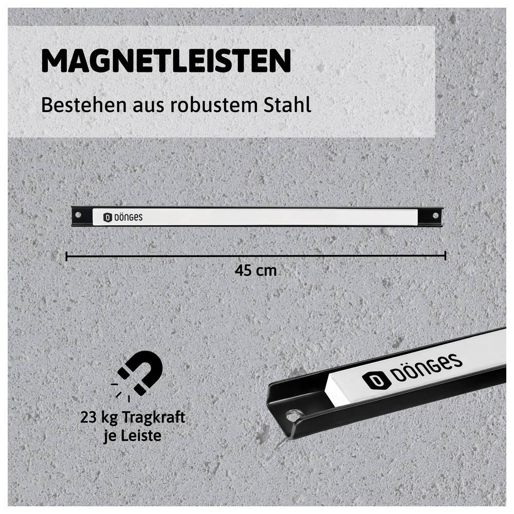 Dönges Magnet Werkzeugleiste 45cm weiß 6 Stück-2