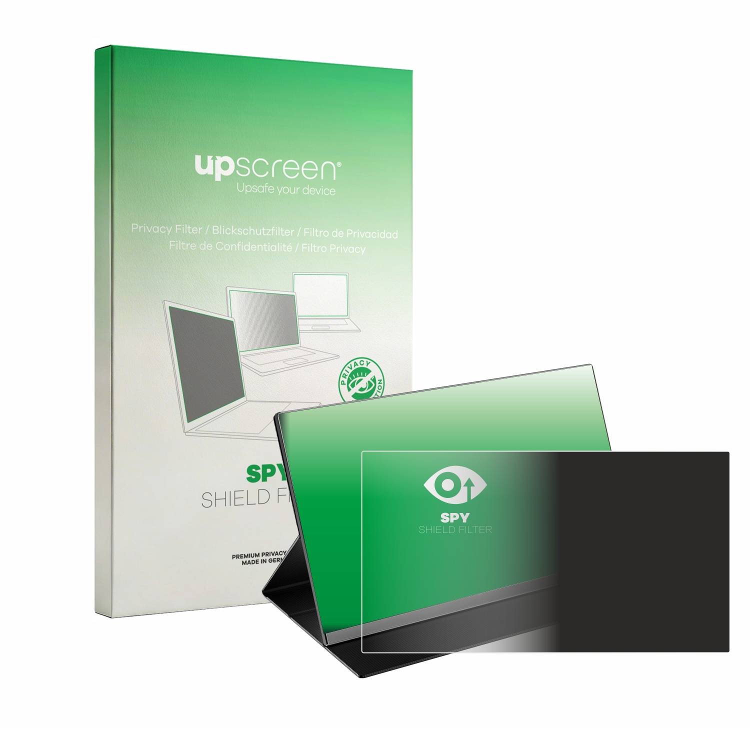 upscreen Blickschutzfilter für Laptomo 15.6" Tragbarer Monitor Blaulichtfilter Sichtschutz Privacy Anti Spy abnehmbar-0
