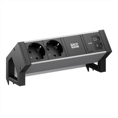 Bachmann DESK2 ALU BLACK 2xCEE7/3 BM0022046-0