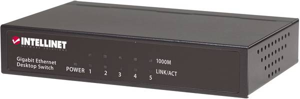 Intellinet 5-Port Gigabit Ethernet Switch, Metal, Box