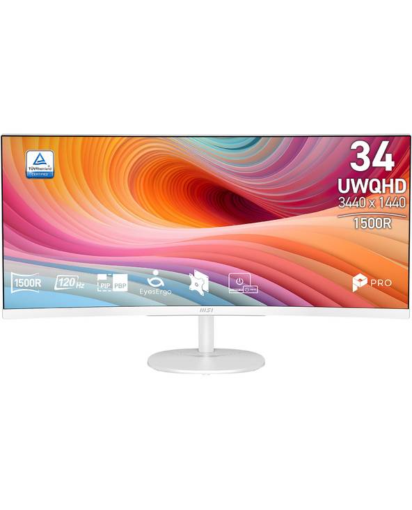 MSI Pro Mp341Cqw E12 ECRAN PLAT DE PC 34 Flachbildschirm TFT/LCD 86,4 cm ms DisplayPort DVI HDMI-2
