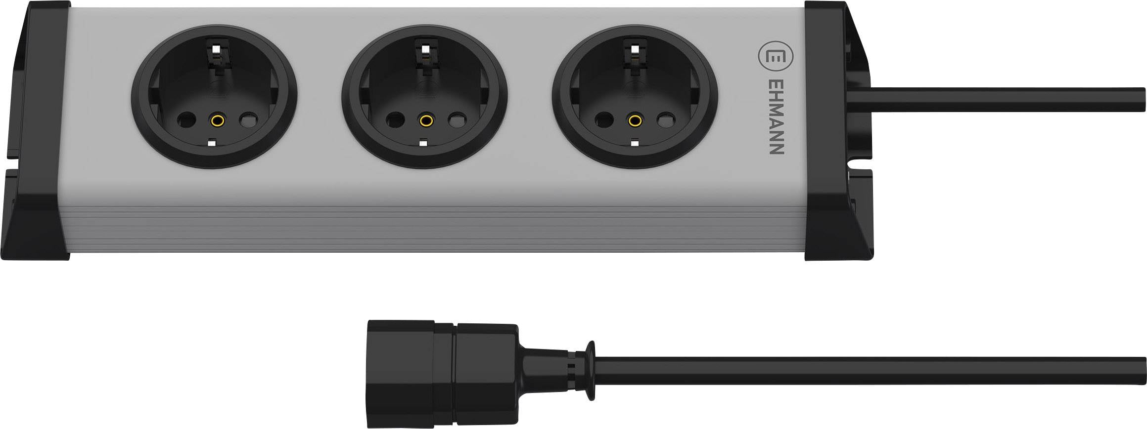 Steckdosenleiste 3fach Grau Schutzkontakt Ehmann Vario Linea
